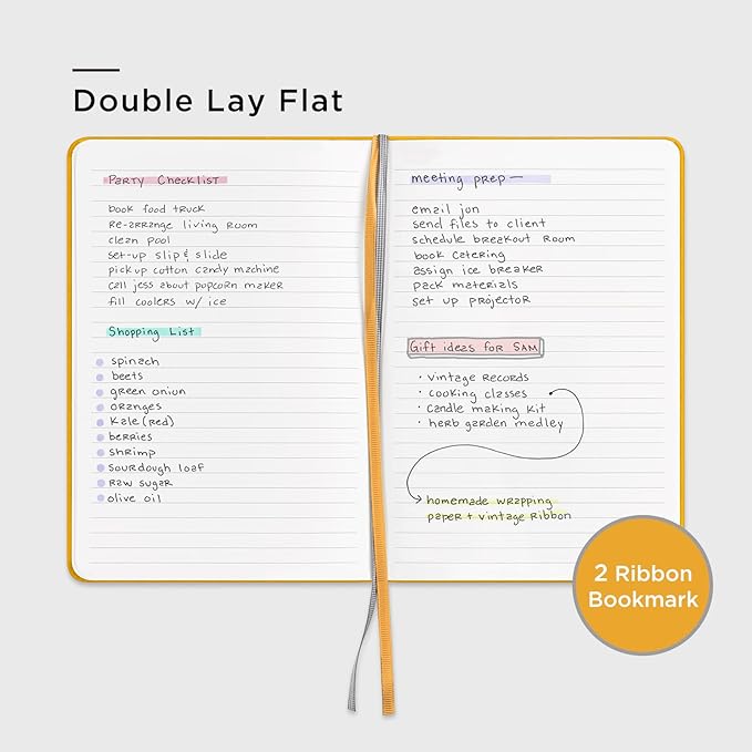 &And Per Se Lined Journal Notebook, 160 Pages, A5 5.7 x 8 inches College Ruled Thick Paper Notebook Journals for Writing, Hardcover Notebooks for Women Men Office School (1 Pack, Yellow)