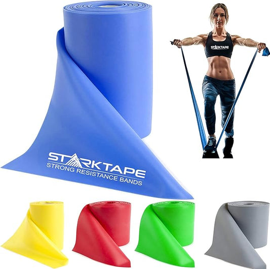 Resistance Bands Professional 8,16, 25, 50 Yards Bulk Rolls. Latex-Free Elastic Physical Therapy Band. No Scent, No Powder - Perfect for Home Exercise, Yoga, Pilates, Gym, Rehab, Workout - Bloomnest