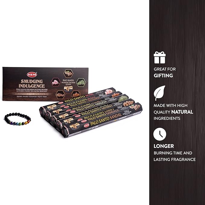 Hem Smudging Indulgence Masala Gift Pack Incense Sticks | Natural Fragrance of Sandalwood for Positivity | Smudge Healing Incense for Stress Relief & Cleansing | Gift Set - Pack of 12 (15 GMS Each) HEM