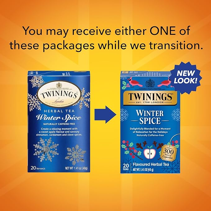 Twinings of London Winter Spice Herbal Tea Bags, 20 Count (Pack of 3)