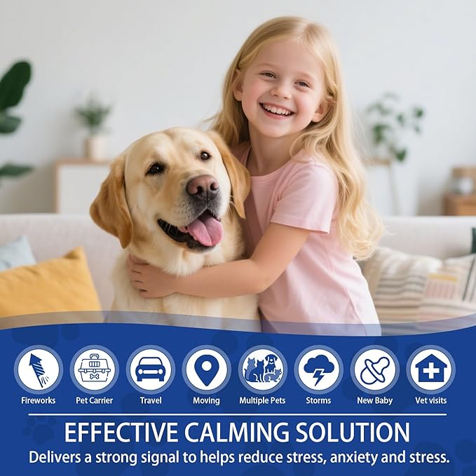 Dog Pheromone Calming Diffuser: Relaxing Pheromone Diffuser for Dogs Relief Stress Anxiety Fighting Scratching Barking, Dog Calming Pheromone Diffuser Kit with 1 Plug in Diffuser+2 Refill 48ml (3in1) - Bloomnest