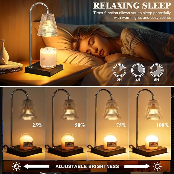 Hong-in Candle Warmer Lamp with Timer Dimmer,House Warming Gifts New Home Room Decor,Birthday Gifts for Women Mom Sister,Modern Wax Warmer for Scented Wax Jar Candles