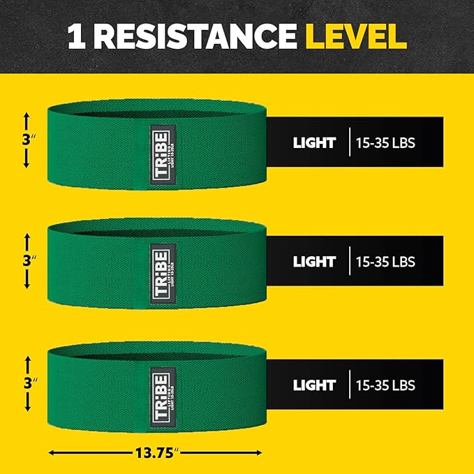 Tribe Lifting Fabric Resistance Bands for Legs - Workout Bands Resistance Bands for Men and Women - Booty Bands for Working Out - Exercise Bands Resistance Bands Set - Elastic Bands for Exercise