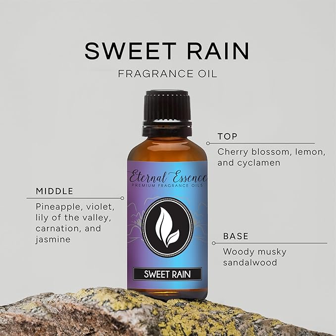 Eternal Essence Oils Sweet Rain 30ml Premium Fragrance Oil - for Candle, Soap Making, Aromatherapy, Diffusers, Home Care, & Humidifiers EternalEssenceOils