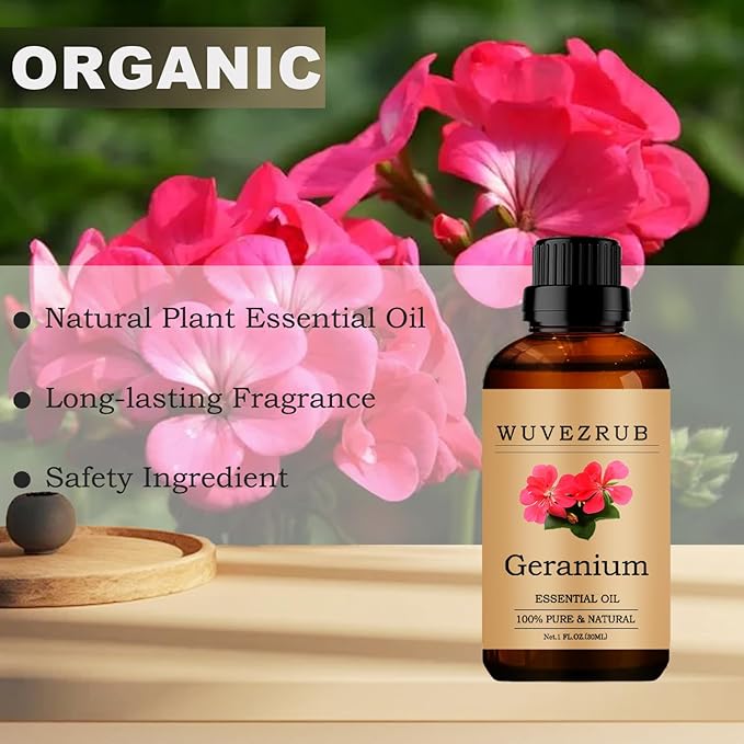 Geranium Essential Oils, 30ML Pure and Natural Essential Oil for Aromatherapy Diffuser - Geranium /1 Fl Oz - Bloomnest