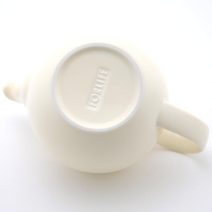 FORLIFE Dew Teapot with Basket Infuser, Natural Cotton, 14 oz/414ml