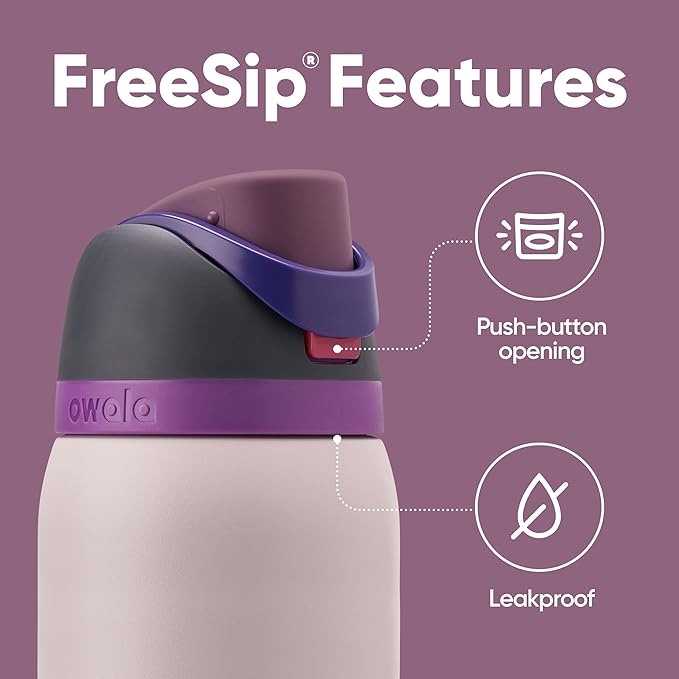 Owala FreeSip Insulated Stainless Steel Water Bottle with Straw for Sports, Travel, and School BPA-Free Sports Water Bottle, 40 oz, Dreamy Field Owala