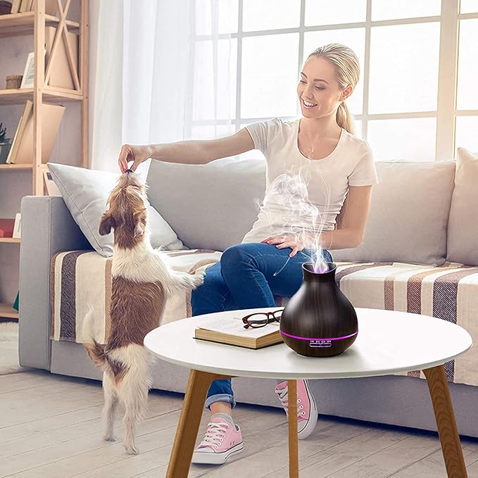 BZseed Aromatherapy Essential Oil Diffuser, 550ml Ultrasonic Fragrant Oil Large Room Humidifier, Diffusers for Home with Timer and Waterless Auto-Off, 7 Color LED Lights,Cool Mist Humidifiers - Bloomnest