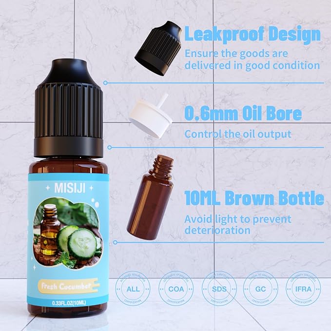 Clean Essential Oils,Fragrance Oil for Diffuser,Aromatherapy Essential Oils Set,6X 10ML - Bloomnest