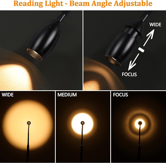 LED Torchiere Floor Lamp with Gooseneck Reading Light, 69" Dimmable Reading Floor Lamp with Adjustable Color Beam, Remote Control Standing Lamp, Zoomable Spotlight for Living Room,Bedroom,Office,Black - Bloomnest