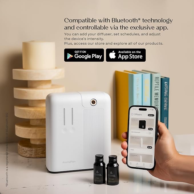 AromaPlan 5 Star Collection Cold Air Scent Diffuser, Whole House (2 Scents Included)- Waterless Smart Aroma, Scent &Time Adjust., App Control, HVAC | Home, Commercial, Hotel | Large Room, 2,000 sq.ft - Bloomnest