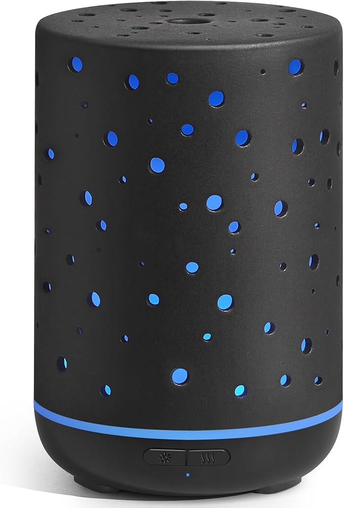 InnoGear Essential Oil Diffuser, 150ml Ceramic Diffuser Ultrasonic Air Diffusers Humidifier Cool Mist Aromatherapy Diffuser with 2 Mist Modes Waterless Auto Off for Home Office, Black - Bloomnest