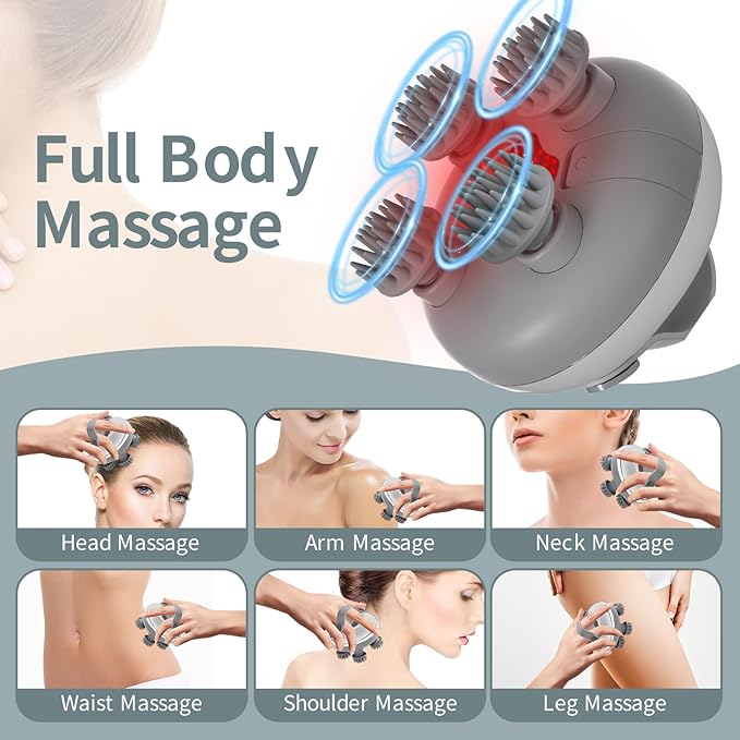ScalpHero Smart Scalp Massager 2.0, Portable Heated Head with 128 Massage Nodes, Scalp Hero Electric Head Massager for Stress Relief, Deeply Clean Scalp Soothes Nerves & Promotes Hair Growth Bloomnest