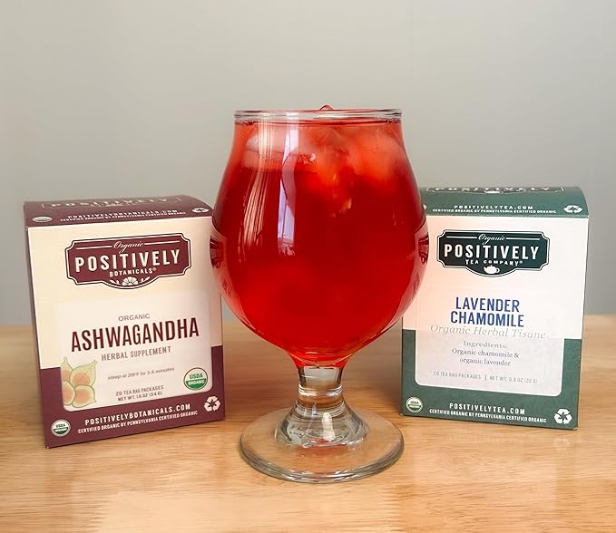 Organic Positively Tea Company, Lavender Chamomile, Herbal Tea Bags, 20 Count - Bloomnest