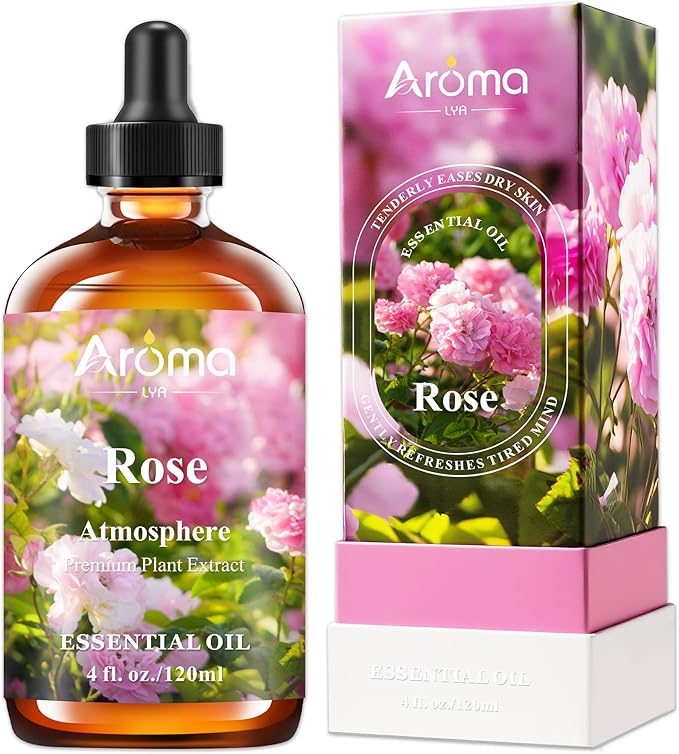 Rose Essential Oil in Premium Gift Box - Essential Oils for Home Diffusers - Perfect Self-Care & Spa Gift for Women 4 Fl Oz Valentines Day Gifts for Her Bloomnest