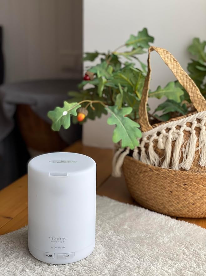 ASAKUKI Essential Oil Diffuser, 5-in-1 Quiet Humidifier, Home Fragrance Aroma Diffuser with 7 LED Color Changing Light and Auto-Off Switch (Pure White) - Bloomnest