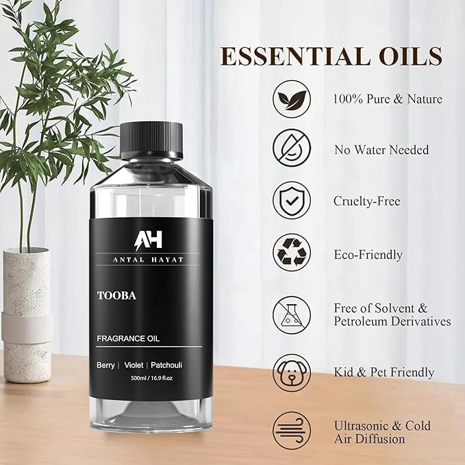 Hotel Scents Tooba Diffuser Oil 500ml - Inspired by La Vie Est Belle Perfume - Hotel Scent for Home - Berry, Patchouli & Violet - Luxury Aromatherapy Oil for Ultrasonic & Waterless Diffusers - Bloomnest