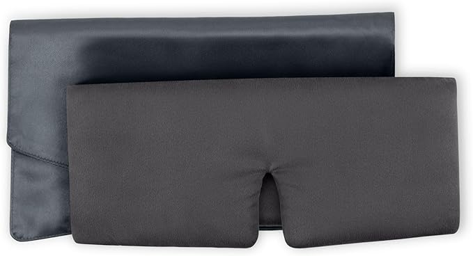 Baloo Silk Weighted Sleep Mask (Grey - 0.6 lb) | Light Blocking & Sound Muffling Eye Mask for Sleeping | Cool, Soft & Comforting - Bloomnest