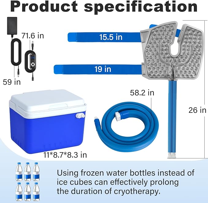 Ice Machine for Knee After Surgery for Post-Surgery Care, Cold Therapy Machine System for Knee and Joint Compression Pad, Strong Joint Compression Pad, Lightweight 6-Quart Cooler - Bloomnest