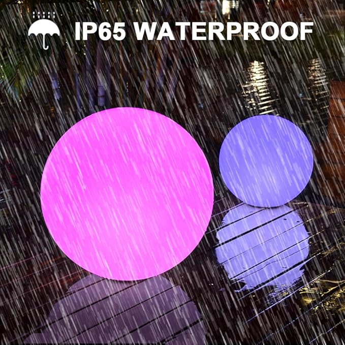 16-inch LED Globe Orb Light, Rechargeable Glowing Ball Light w/Remote, Dimmable RGB Color Changing Glowing Orb for Kid Adult, Waterproof Light Up Ball Night Light Mood Lamp for Home Garden Patio Party - Bloomnest