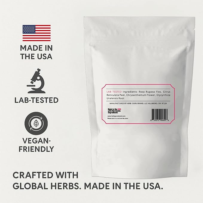 Rose Harmony Herbal Blend, Natural Herbal Tea With Rose, Mandarin Peel, Chrysanthemum, and Licorice Root, Calming Floral Infusion and Relaxing Beverage, Includes 5 Natural Tea Bags for Mindful Sipping