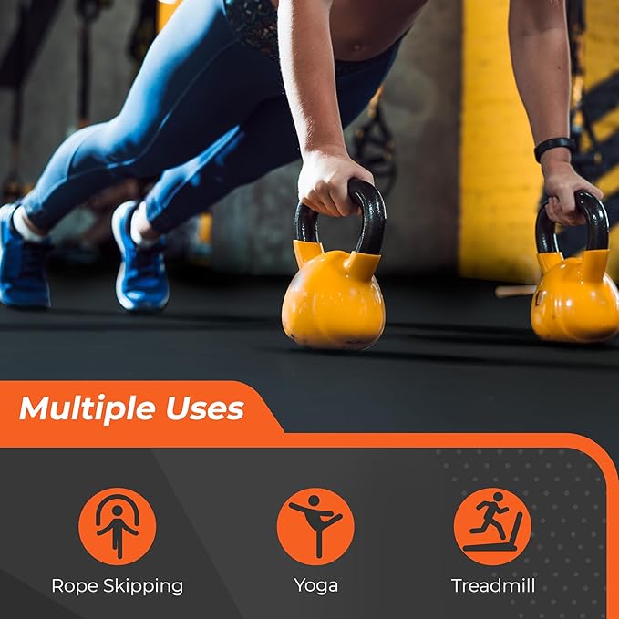 SUPERJARE 0.4'' Thick 12 Pcs 48 Sq Ft Rubber Top Exercise Equipment Mats, High Density EVA Foam Mats with Rubber Top, Interlocking Gym Flooring for Home Gym, Protective Workout Mat, Black - Bloomnest