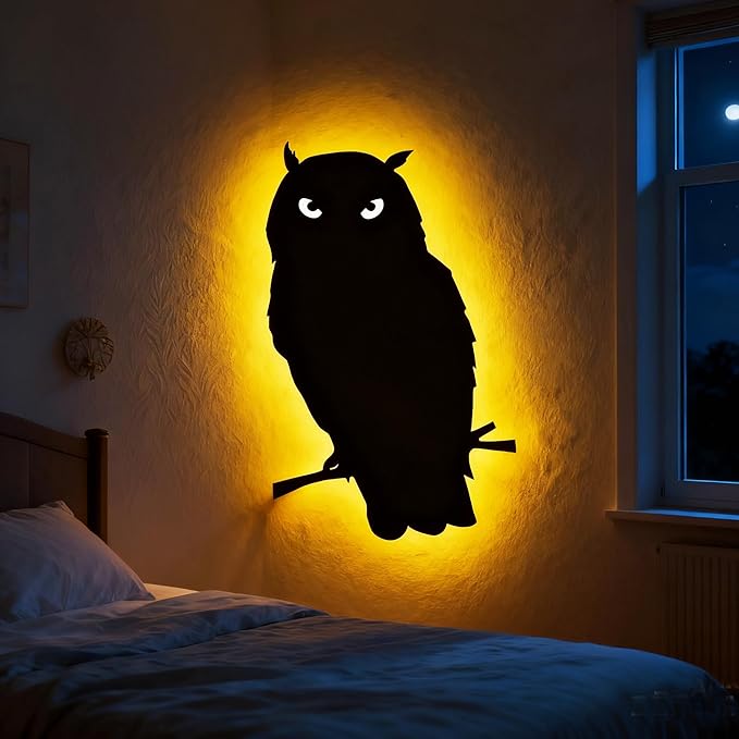 Owl Lamp Night Light Owl Decor Statue for Home Bedroom Gifts 16 Colors Changing Dimmable Indoor Outdoor Yard Wall Light - Bloomnest