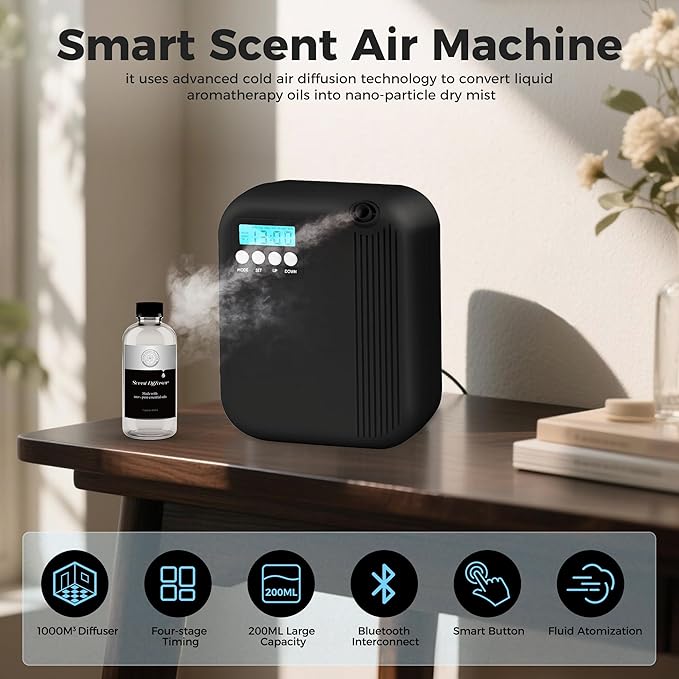 Hotel Collection Diffuser, 3000 Sq.Ft of Coverage, Scent Diffusers for Home Large Room, Office Waterless Essential Oil Diffuser - Bloomnest