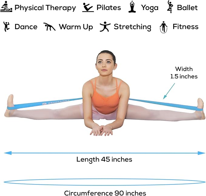 Zenmarkt Ballet Stretch Bands for Flexibility and Strength - Stretch Bands Ideal to Have as Dance Equipment in Every Competition - Suitable for Gymnastics, Cheerleading, and Pilates Training - Bloomnest