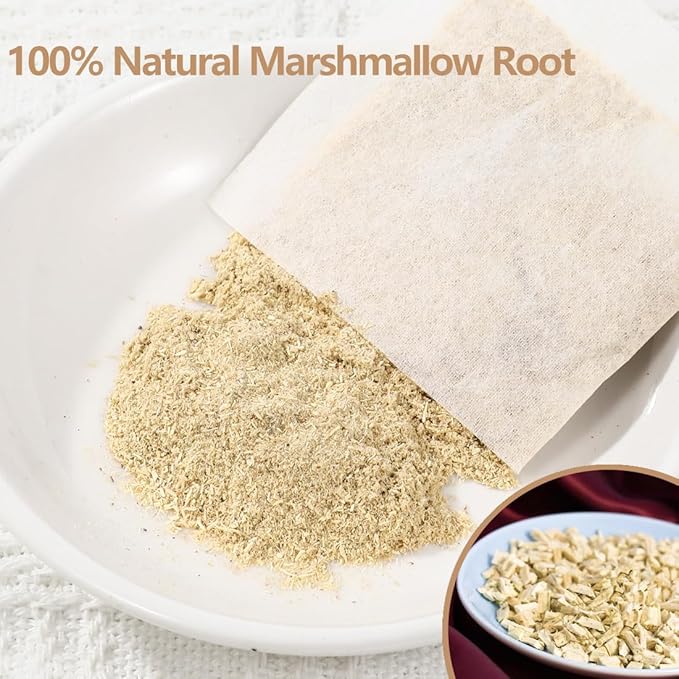 50 Premium Marshmallow Root Tea Bag,100% Natural Pure Althaea Officinalis,No Additives & Caffeine Free, Caffeine-free - Respiratory Support & Promote Digestion. - Bloomnest