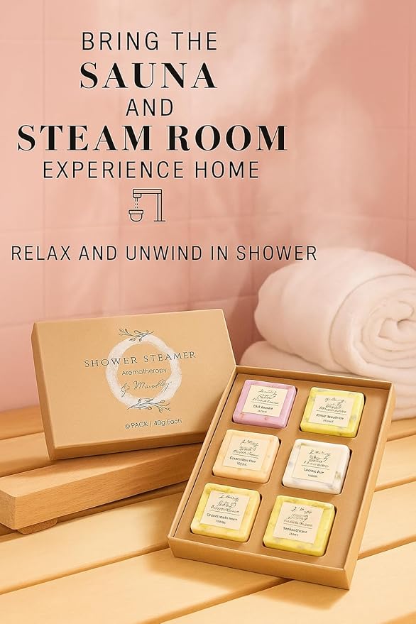 Premium Organic Shower Steamer- Shower Steamers Aromatherapy Essential Oil Infused, 6 Cubes Body Restore Shower Steamers Spa Gifts for Women, Shower Bomb - Bloomnest