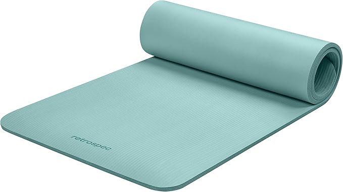 Retrospec Solana Yoga Mat 1/2" Thick w/Nylon Strap for Men & Women - Non Slip Exercise Mat for Yoga, Pilates, Stretching, Floor & Fitness Workouts - Bloomnest