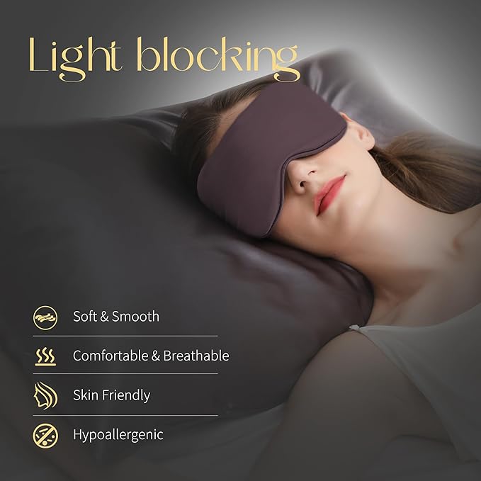 ZIMASILK Adjustable 100% 22 Momme Mulberry Silk Sleep Mask for Sleeping, Filled with Premium Mulberry Silk, Softest & Breathable Eye Sleeping Mask (Plum Wine) - Bloomnest