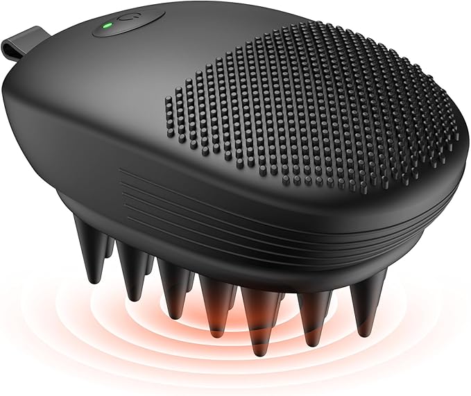 EKZ Sonic Vibrating Scalp Massager Shampoo Brush: Electric Silicone Hair Scrubber for Deep Scalp Clean, Dandruff Removal, Exfoliation, Stress Relief & Hair Growth –Suitable for Women, Men, Kids & Pets EKZ