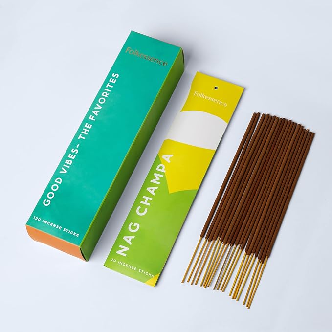 Folkulture Incense Sticks (120 Sticks) | Set of 6 Premium Incense For Meditation, Aromatherapy | No Charcoal,Organic, Non Toxic, 45 Mins, Long Burning Lavender, Frankincense, Nag Champa Insence-Sticks FOLKULTURE
