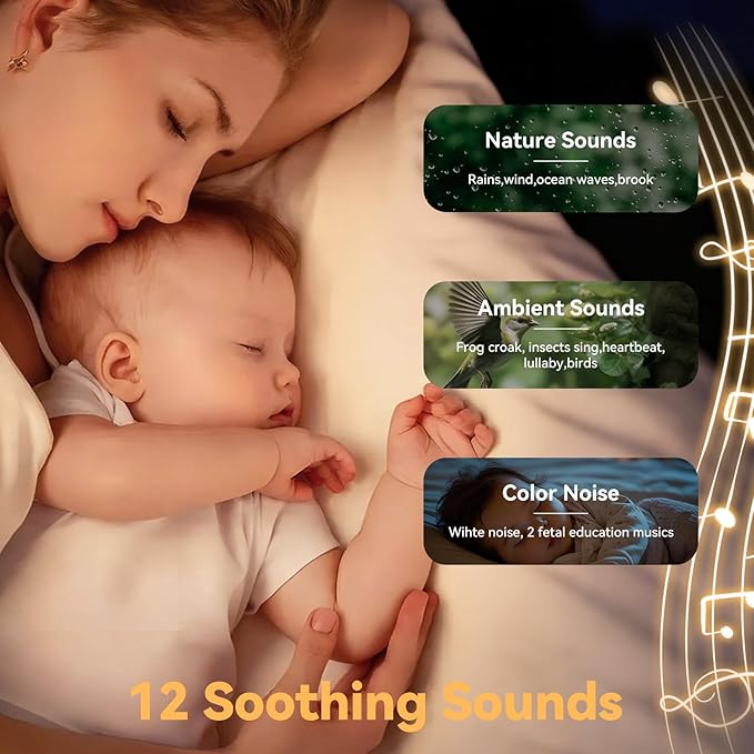 Portable Sound Machine for Baby | White Noise | 12 Soothing Sounds | Noise Canceling for Travel, Office, Nursery | Baby Shower | Registry Gift | Sleep Soother for Babies Kids Adults | Mint - Bloomnest
