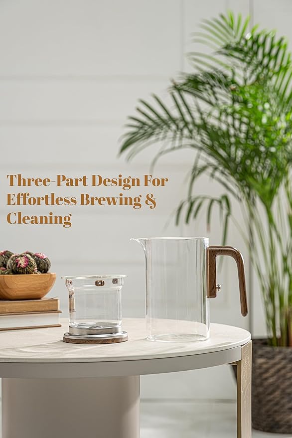 Enchanti Tea Pot - Modern Glass Infuser Teapot - Water Separation Magic Teapot with Heat-Resistant Handle - Elegant Gift Box & Writable Card - Perfect for Loose Leaf Tea - 800 ML (27oz)