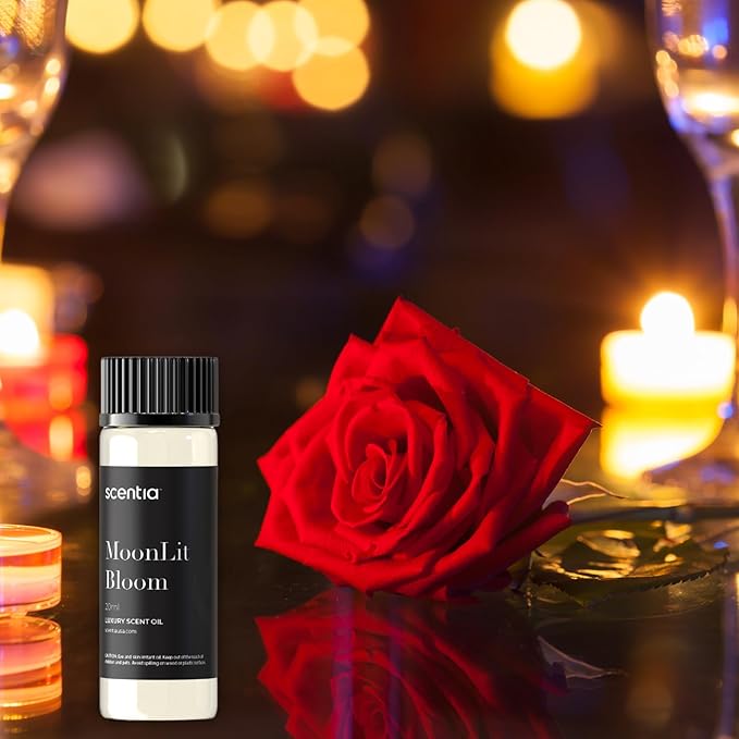 Moonlit Bloom Diffuser Oil | Romantic Essential Aromatherapy Oil for Love and Date Night | Valentine Collection with Rose Petal, Vanilla, Amber & Woods | 20ml | 0.67 Fl Oz, Thanksgiving Gift - Bloomnest