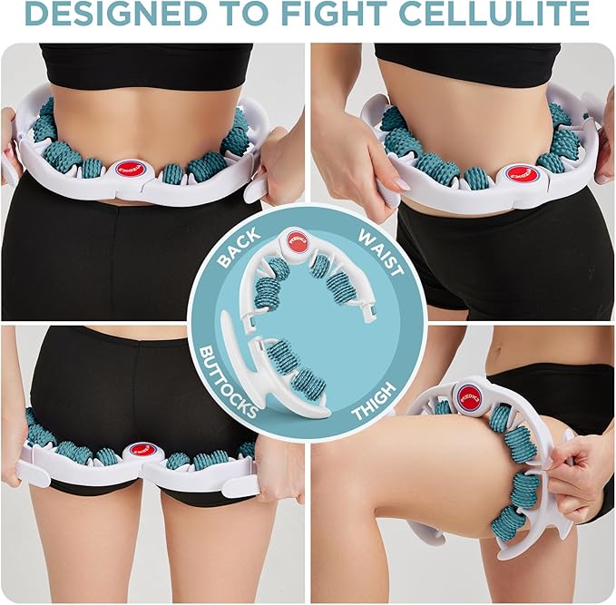 Cellulite Massage Tool Muscle Roller - Deep Fascia Massager & Dimpled Skin Remover for Legs, Thighs & Buttocks - Anti-Cellulite Roller, Smooth Skin, Pain Reliefs (Green) - Bloomnest