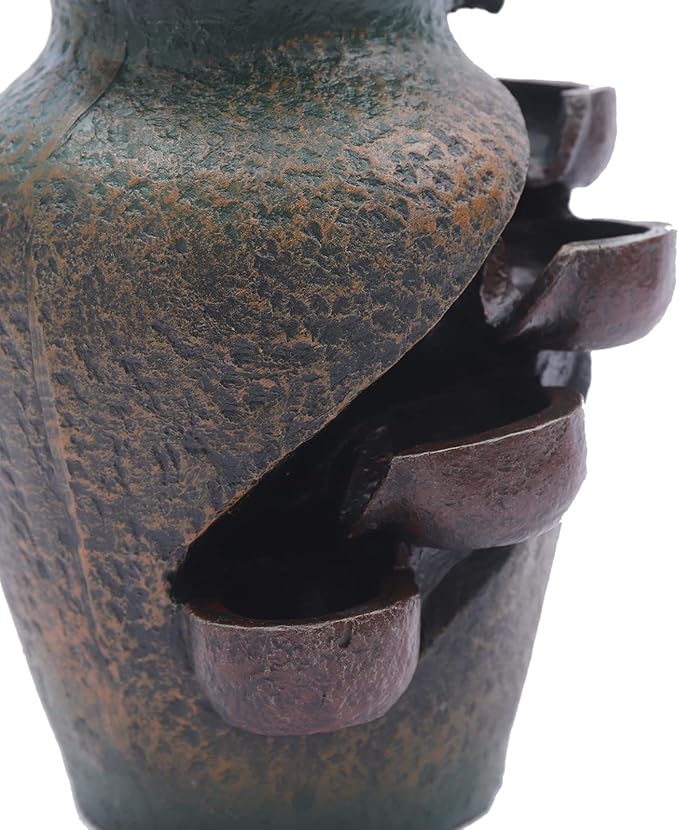 Tabletop Fountains Indoor Water Fountains Flower Vase Fountain with Water Flow & Artificial Bouquet, Mini Tabletop Waterfall Fountain, Desktop Fountain for Office (Style 12)