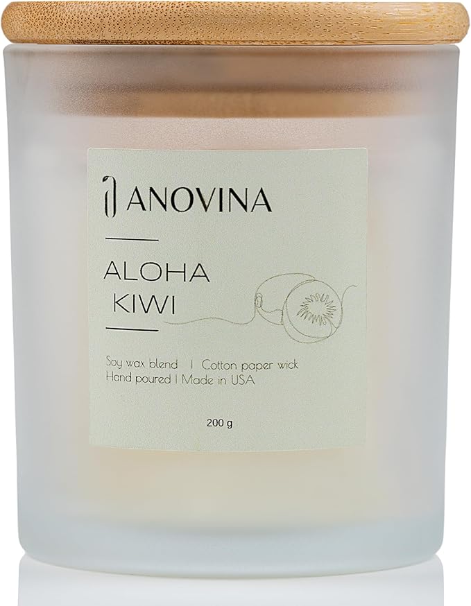 Anovina Fruity Scented Candle – Juicy Blend of Passionfruit, Pineapple, Kiwi & Coconut – Non-Toxic Soy Wax Blend – Candle Gifts for Women, Home or Kitchen - Bloomnest