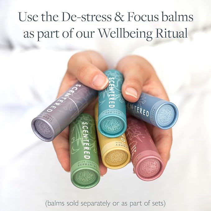 Scentered Aromatherapy Balm Stick Duo for Stress-Relief & Focus - Roll On Essential Oil Blends of Rosemary, Mint, Chamomile - Aromatherapy Gifts for Women - De-Stress & Focus - Bloomnest