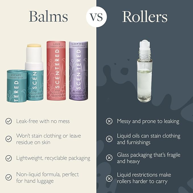 Scentered Aromatherapy Balm Gift Set - Be Kind to Yourself - Pack of 3 Balms: Sleep Well, Escape, Love - Lavender, Cedarwood, Ylang Ylang Essential Oils - Relaxing Gifts for Women - Bloomnest