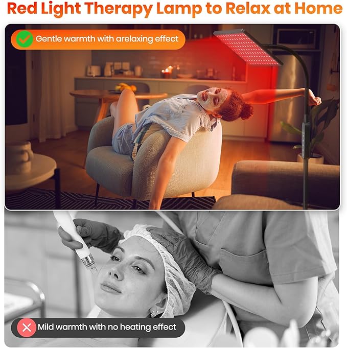 Red Light Therapy Lamp for Body and Face,Infrared Light Therapy with 660nm&850nm Near Infrared LED Red Light, Red Light Therapy Large Panel at Home Idea Gift for Women Wife Mom Sister Girlfriend