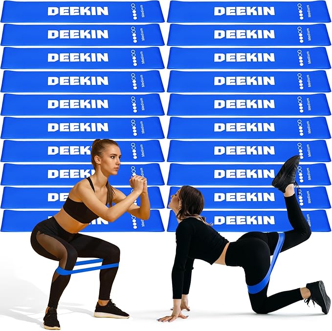 Deekin 20 Pcs Resistance Bands Resistance Loop Exercise Bands Exercise Equipment Elastic Drap Ring for Women and Men Home Fitness, Gym, Yoga - Bloomnest