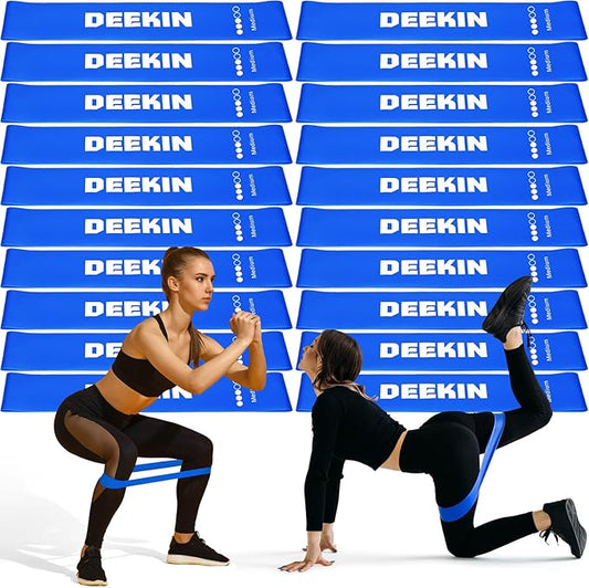 Deekin 20 Pcs Resistance Bands Resistance Loop Exercise Bands Exercise Equipment Elastic Drap Ring for Women and Men Home Fitness, Gym, Yoga - Bloomnest