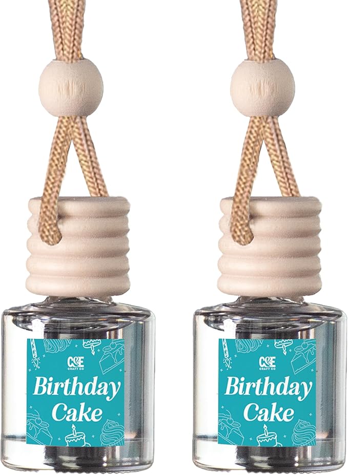 CANDECraftCo Car Air Hanging Fragrance Oil, Car Auto Freshener for Essential Oils, Scents Fragrance Aromatherapy Automobile Diffuser, Long Lasting (Birthday Cake) - Bloomnest