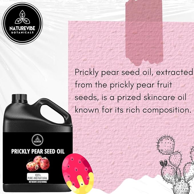 Naturevibe Botanicals Prickly Pear Oil 32 Ounces | 100% Pure and Natural | Great for Skin Care and Hair Care - Bloomnest