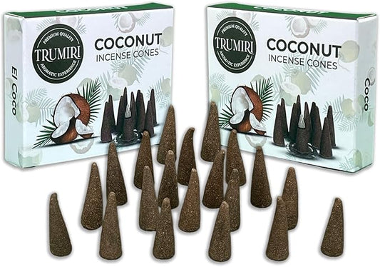 Coconut Incense - Total 20 Cones - Dual Pack of 10 - Scented TRUMIRI