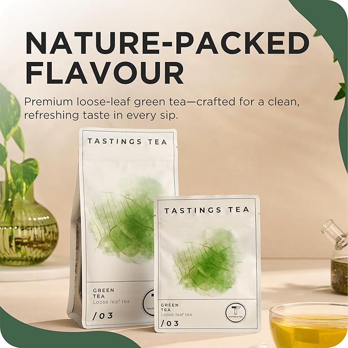 Tastings Tea Green Tea - 2.75 oz Loose Leaf | Enhanced Focus & Mental Clarity | Practice Mindfulness - Bloomnest
